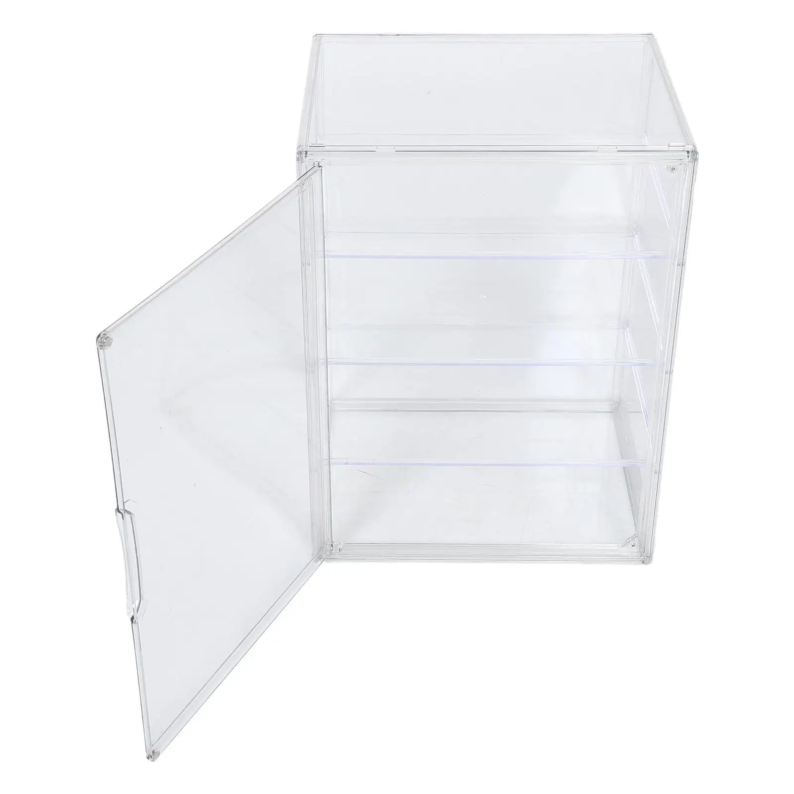 Bread Display Case 4 Layer Adjustable Transparent Magnetic Door Kitchen Counter Bakery Storage Pastry Food Cake St Dessert