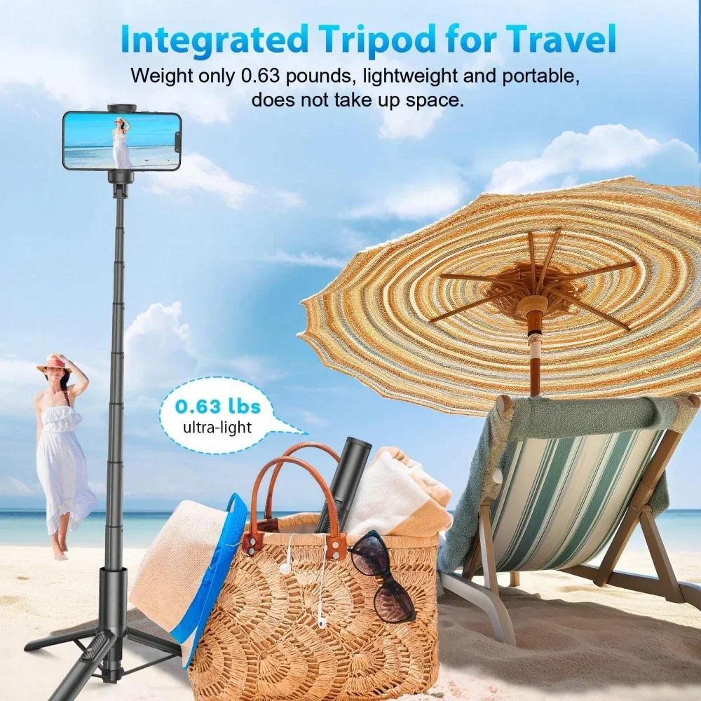 DIXSG 1.53m Selfie Stick Tripod with Remote Retractable Portable Mobile Phone Selfie Stick for Selfie Video Recording Vlog