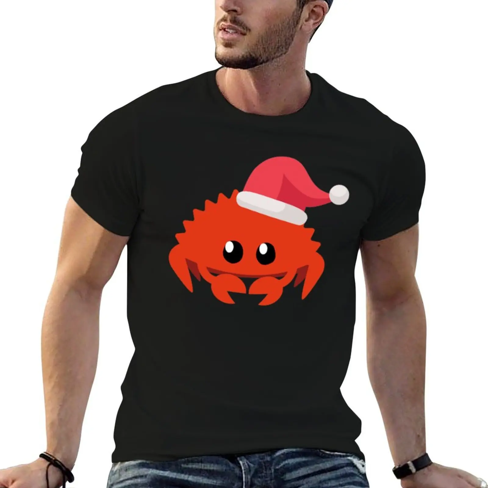 Rust ferris holiday T-Shirt Soft Lightweight Cotton T-Shirt