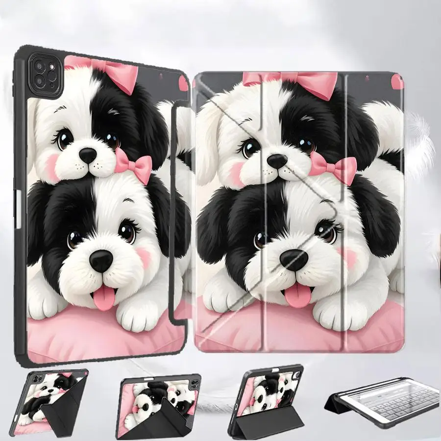 

Чехол-подставка для планшета с милым мультяшным псом для iPad Pro 2025, Pro 11-го, 10-го, 9-го, 8-го, 7-го поколений, 12.9 дюймов, Mini 6, 7, Air 4, 5, M3, M2, M4, 11 дюймов