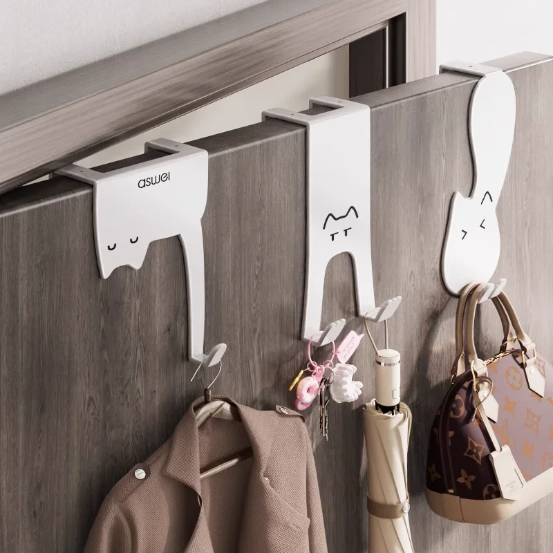 Individual Small Behind-the-door Hangers No-hole Door Hooks Storage Racks Kitchen Cupboard Doors Hats Wall-mounted Coat Racks