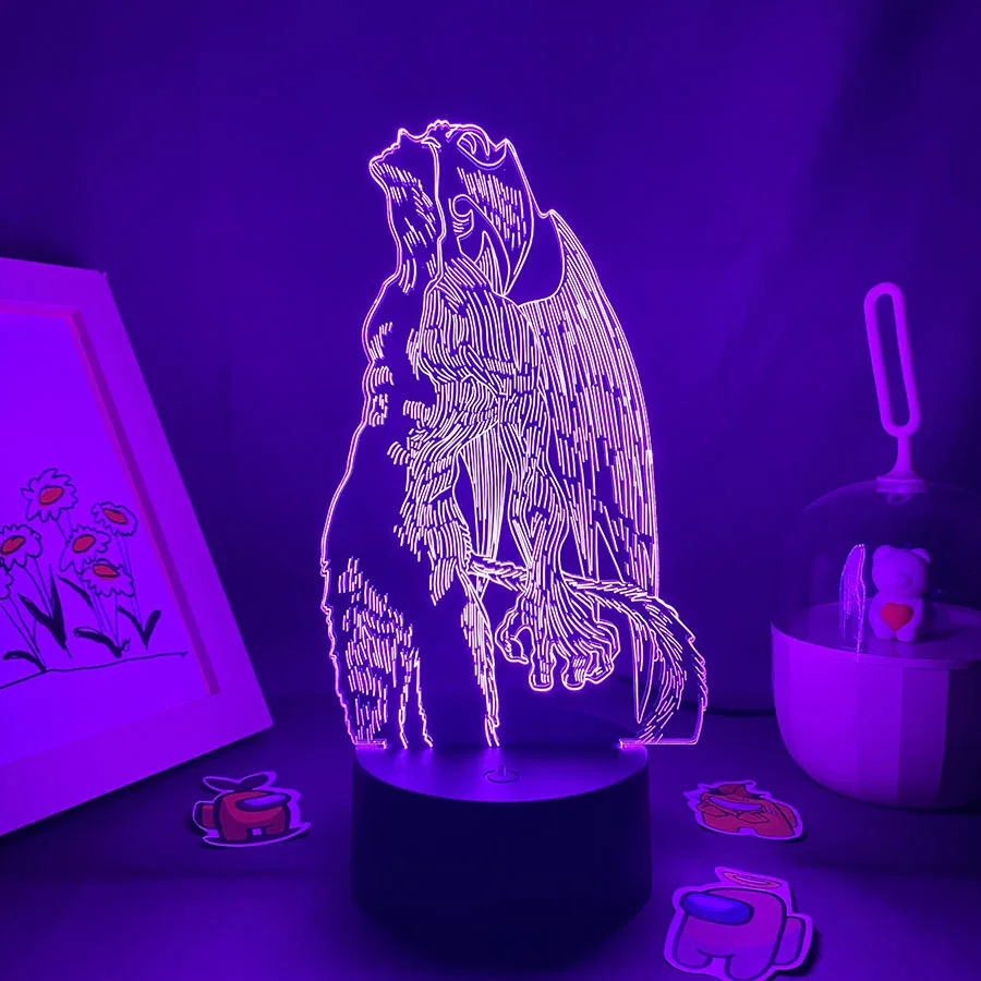 

Anime DEVILMAN Figure 3D LED Neon Nightlights Birthday Gift for Friend Otaku Bedroom Table Decor Manga DEVILMAN Gaming Lava Lamp