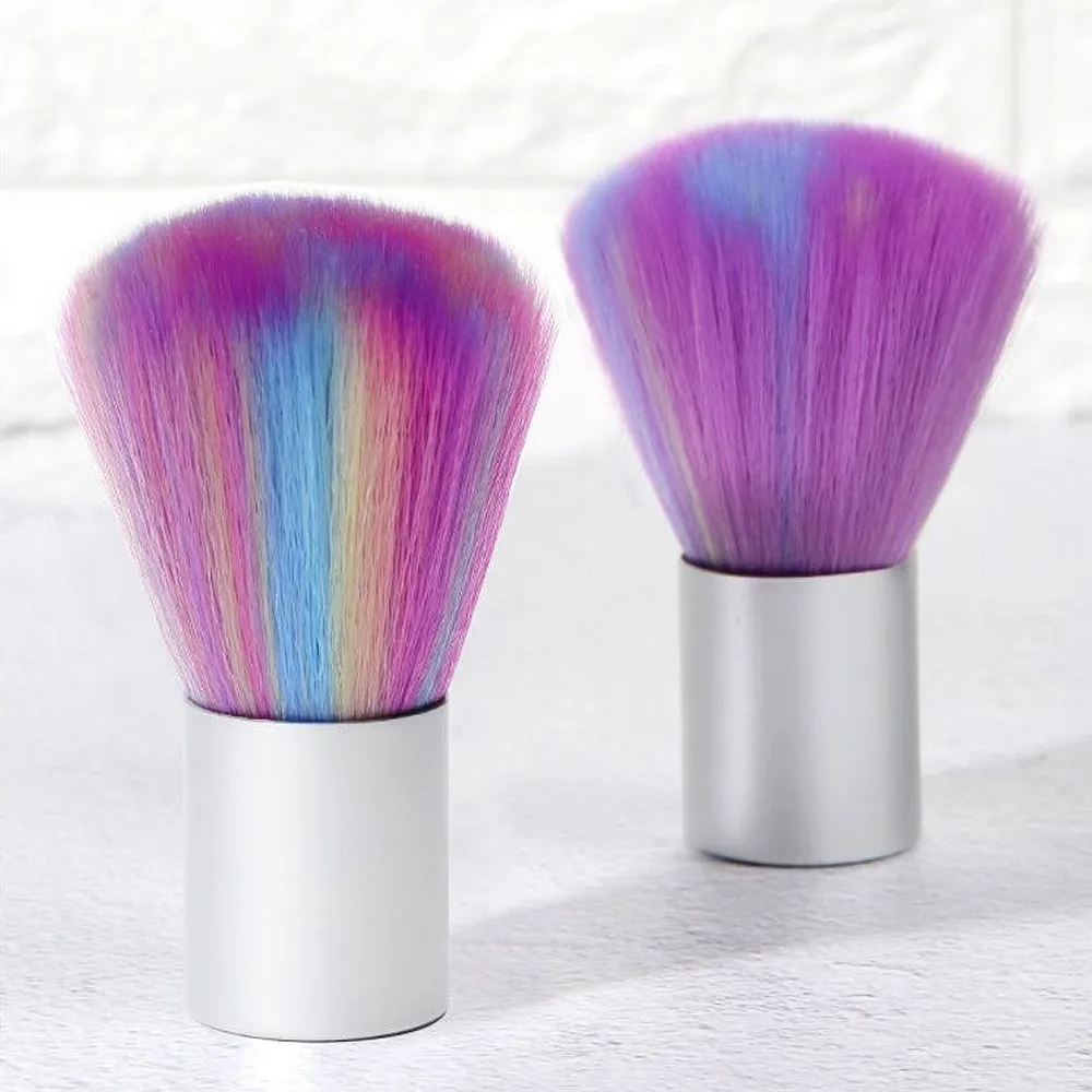 1Pcs Colorful Nail Art Dust Brush Soft Rainbow Mushroom Nail Brush Portable UV Gel Polish Powder Remove Cleaning Brush Beauty To