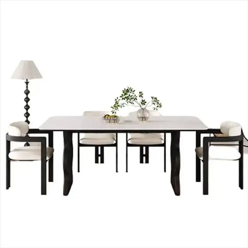 Waterproof Square Dining Tables Black Design House Luxury Dining Tables Kitchen Salon Modern Mesas De Comedor Luxury Furniture