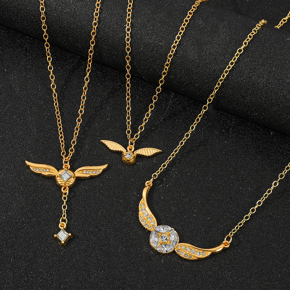 Golden Snitch pendant necklace, stylish collarbone chain, a cosplay gift for fans view 5