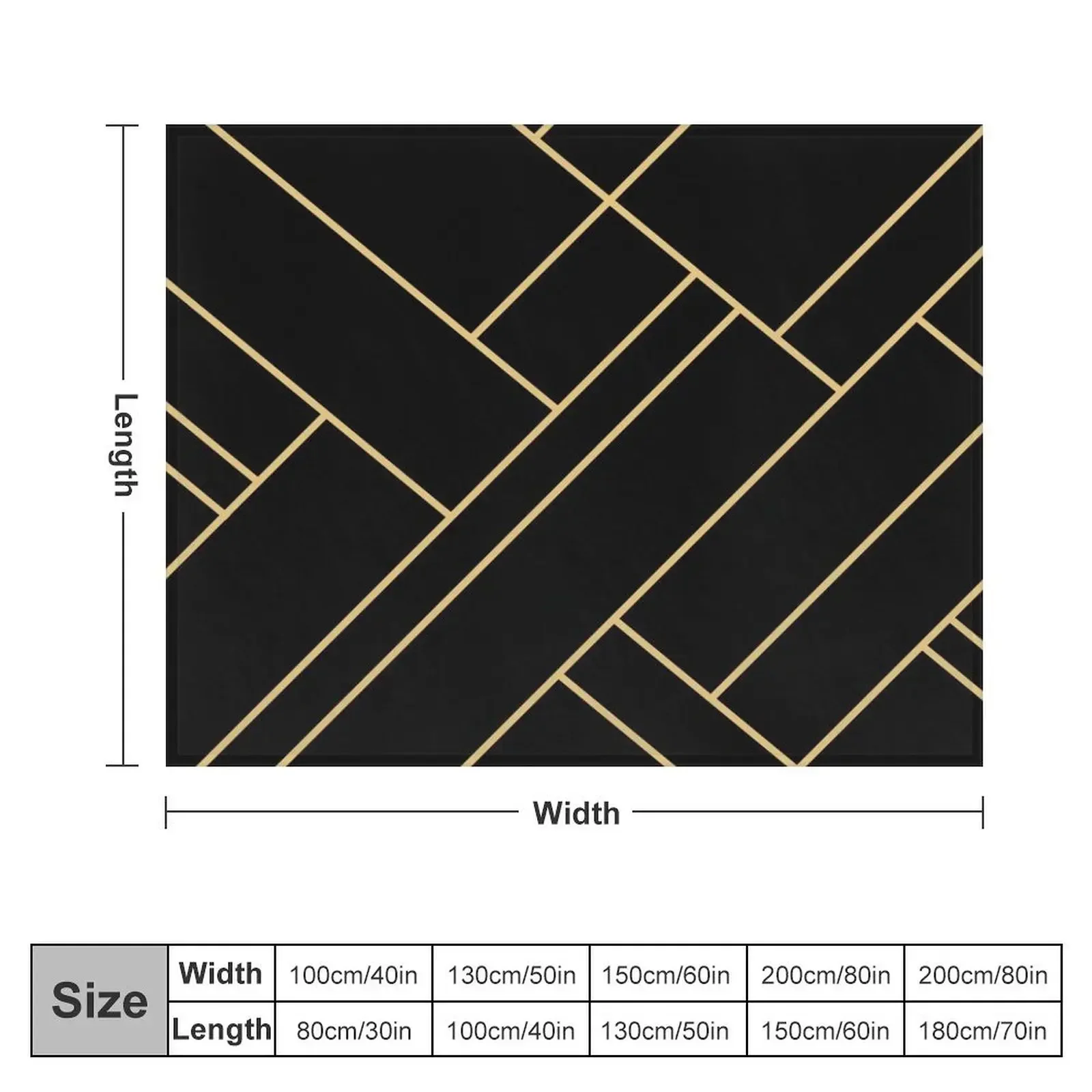 Black Gold Stone Geometric Throw Blanket Blankets For Bed Luxury Thicken Blankets