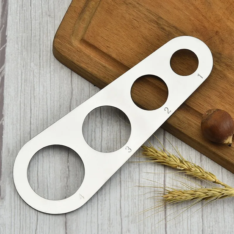 اكسسوارات المطبخ الفولاذ المقاوم للصدأ المعكرونة المعكرونة قياس 1 قطعة 4 ثقوب السباغيتي كيال المعكرونة الإيطالية الملحقات