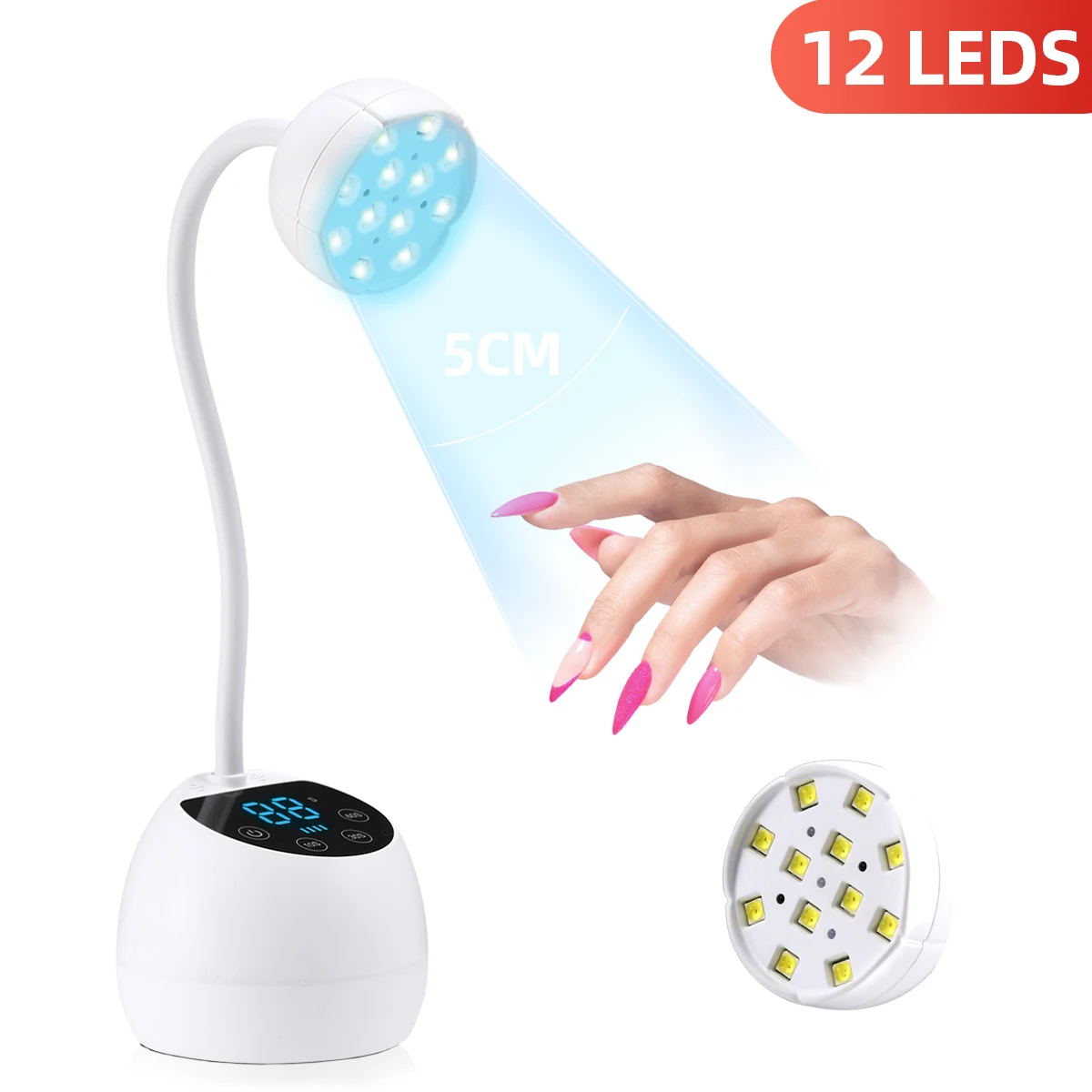 New Wireless LED UV Lamp Rechargeable Nail Lamp 360° Bendable Nail Dryer With Smart Sensing Touch Control Professional Nail Tool