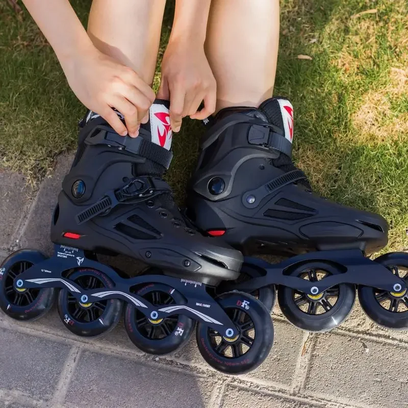 

2025 New Speed skating shoes, large four-wheel adult ice skates, adult straight line for both men and women