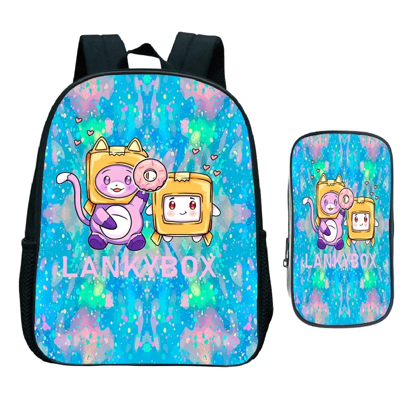 Lankybox Foxy Boxy Kindergarten Backpack 2pcs Toddler School Knapsack Children Birthday Gift Boys Girls Kids Cartoon Bags