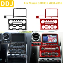For Nissan GTR R35 2008-2016 Car Accessories Carbon Fiber Radio Console Sticker Navigation Display Surround Cover Decoration