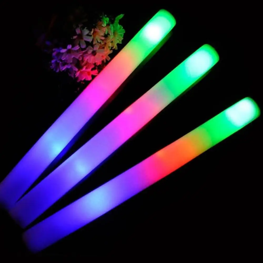 

Party Fluorescence Light Glow Sticks Colorful Glow Stick RGB LED Luminous Foam Stick Light Wedding Sticks Cheer Tube