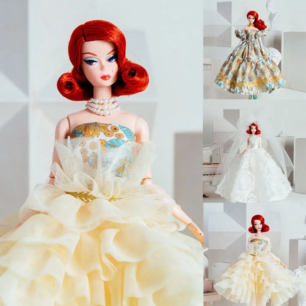 

European Fashion Supermodel Doll Dresses with Shoes Cute Lace Wedding Dresses for 1/6 BJD 30cm Supermodel Dolls