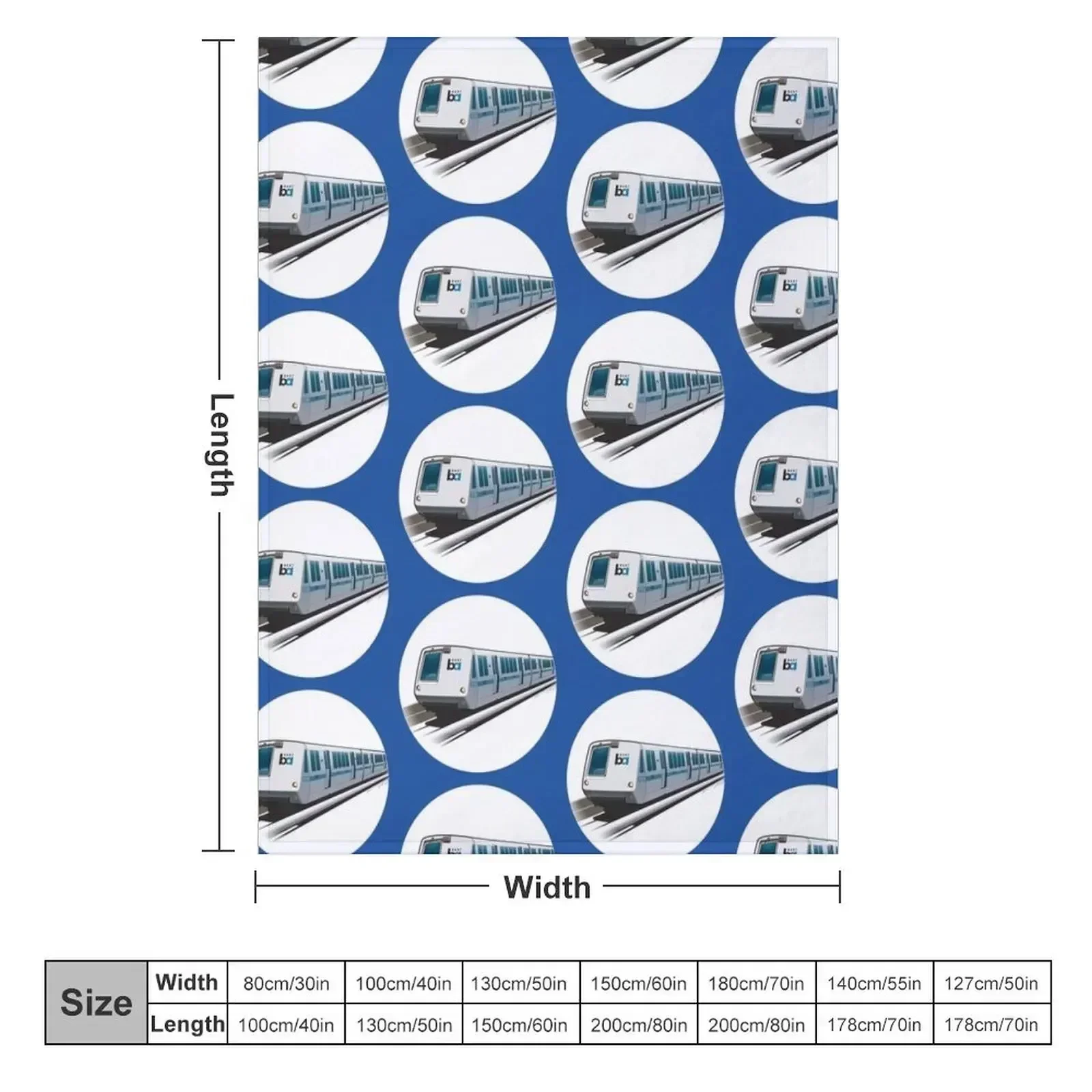 Illustration of a BART Train (Bay Are Rapid Transit) Throw Blanket couch cozy soft plush fuzzy picnic outdoor blanket