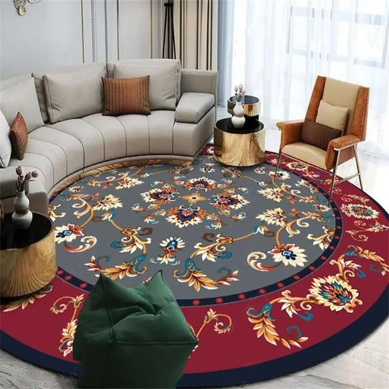 Round Carpet Large Area Rugs Washable Entrance Door Mat Bedside Living Room Decoracion Home Antiskid Floor Mat Luxury Retro