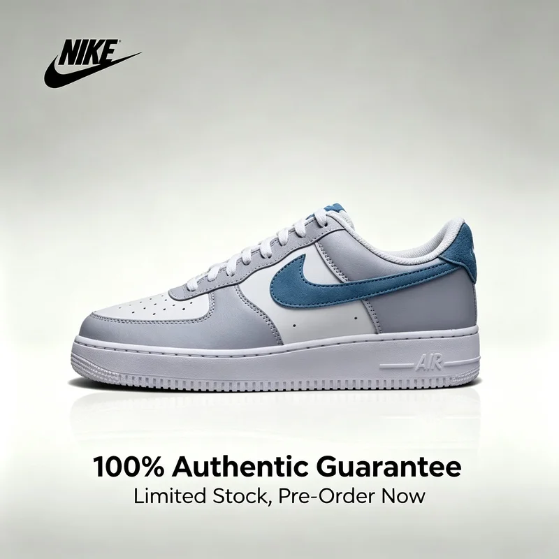 Nike Original Air Force 1 '07 LV8 AF1 Bequeme, Rutschfeste, Langlebige Low-Top-Sneaker, Unisex, Blau und Weiß HV1795-141