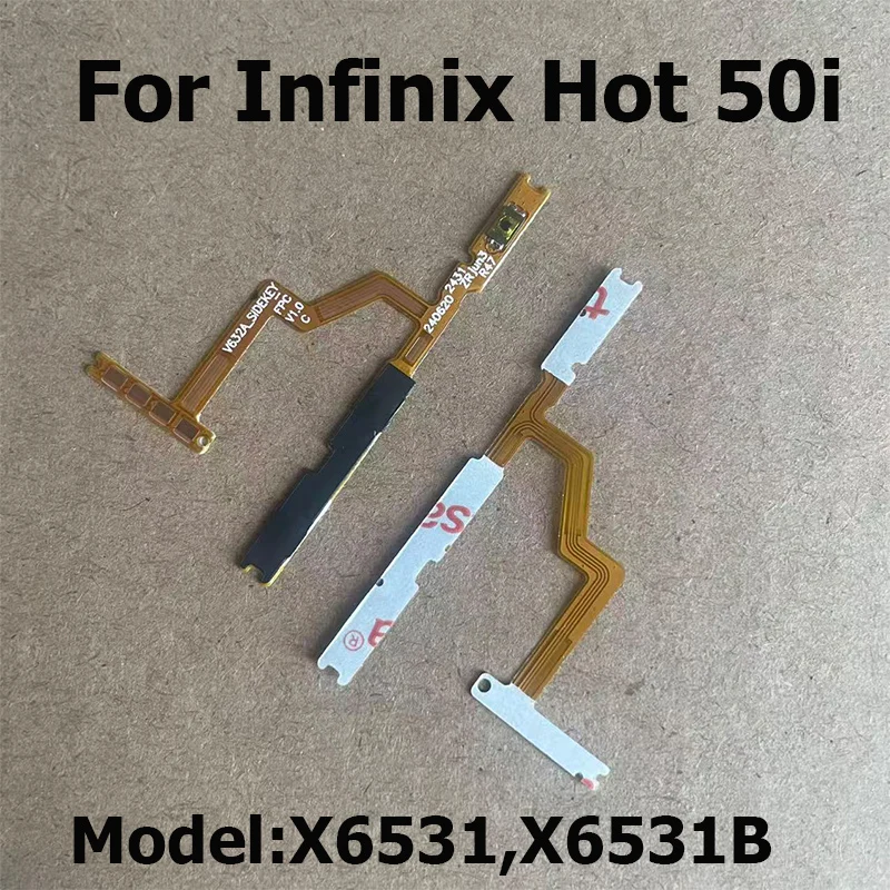 

For Infinix Hot 50i Power Volume Buttons Flex Cable Power On Off Volume Button Key Flex Cable Replacement X6531 X6531B
