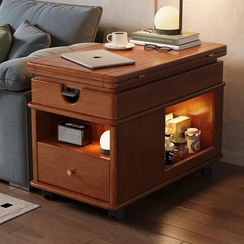 

Lifting, coffee table, folding, mobile, cart, solid wood tea table, tea table, small apartment, living room