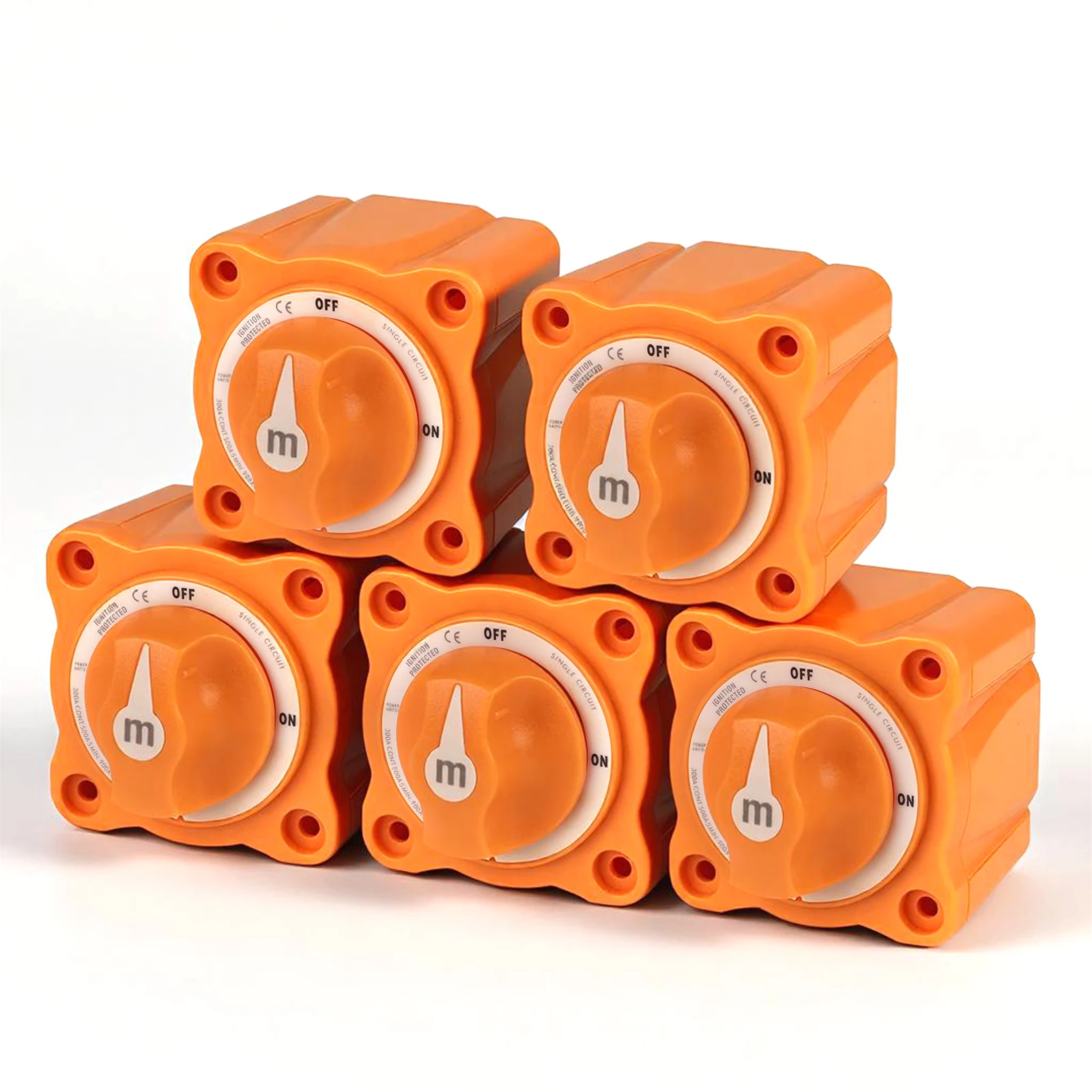 

5PCS Single Circuit Battery Cut Selector Isolator Rotary Kill Switch ON OFF 100A-300A 12V-48V For Car Auto Truck RV Marine Boat