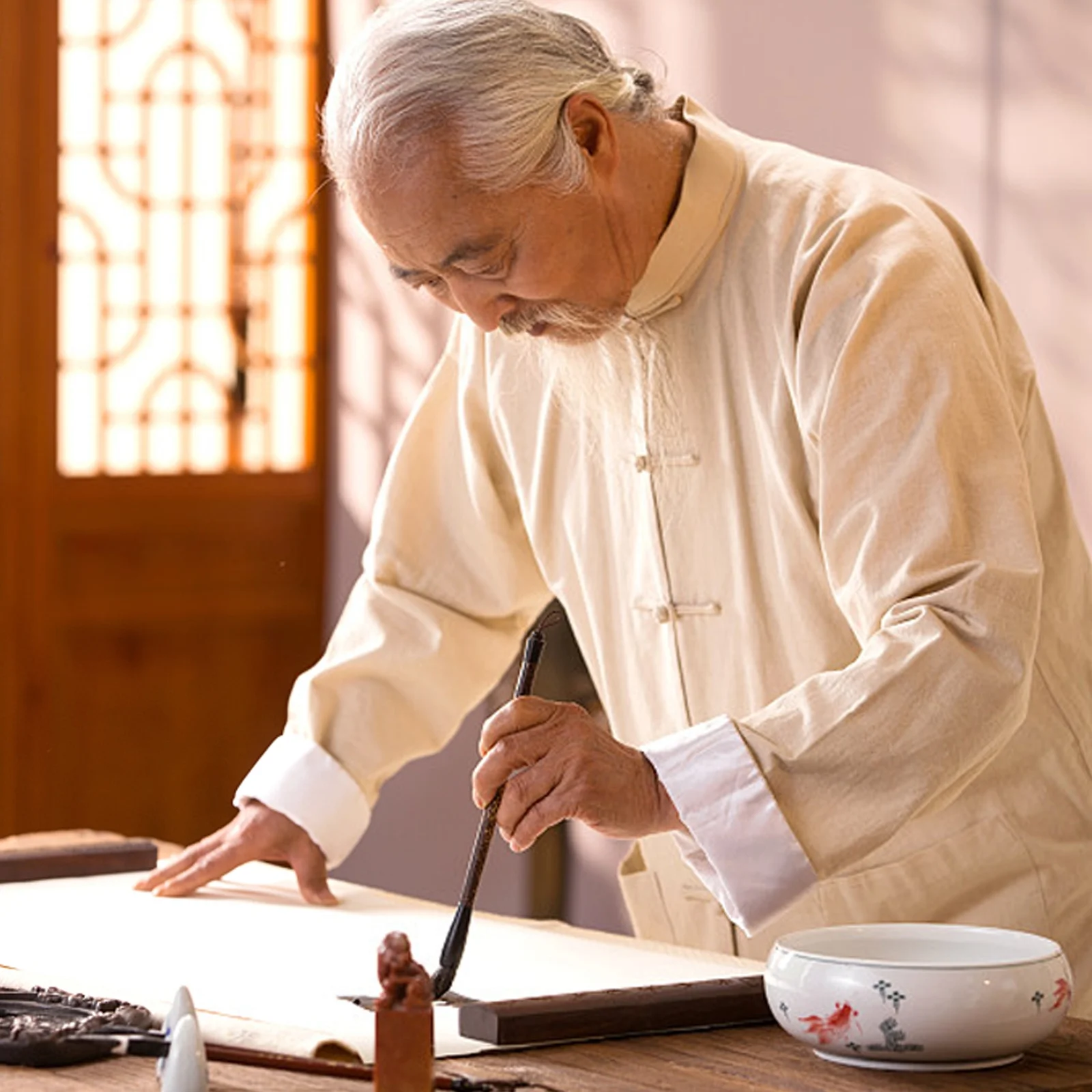 

Paper Roll Long Fiber Strong Tension 46x2500cm Bright White Thin Tough for Calligraphy Sketching Painting Art Tracing