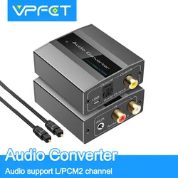 Analog to Digital Audio Converter RCA to Optical Converter R/L 3.5mm AUX to Digital Coaxial Toslink Converter for PS5 PS4 TV DVD