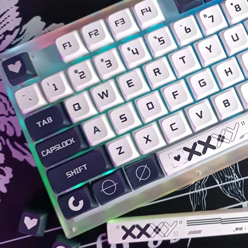 Print Stream Keycap XDA Profile PBT Keycap Set nero bianco tasti della tastiera meccanica per la personalizzazione MX fai da te