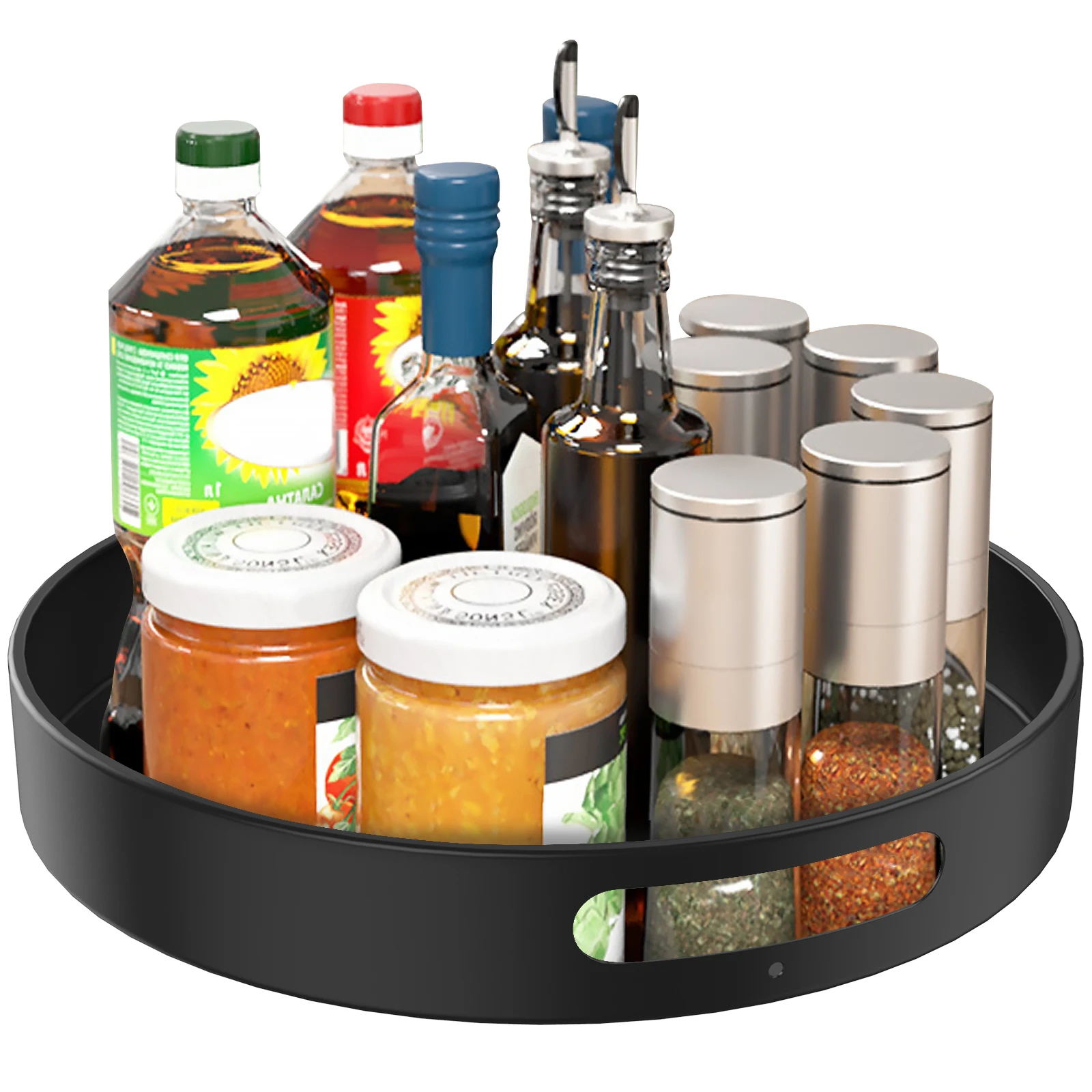 360 Degree Rotating Cabinet Organizer Turntable Organizer Carbon Steel Rotating Spice Rack Lazy Susan Turntable Storage Rack