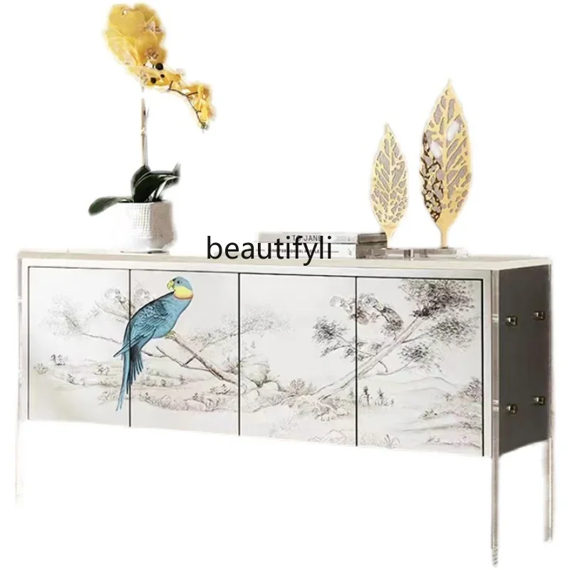 

Entrance cabinet art simple small apartment household storage acrylic American modern simple light luxury