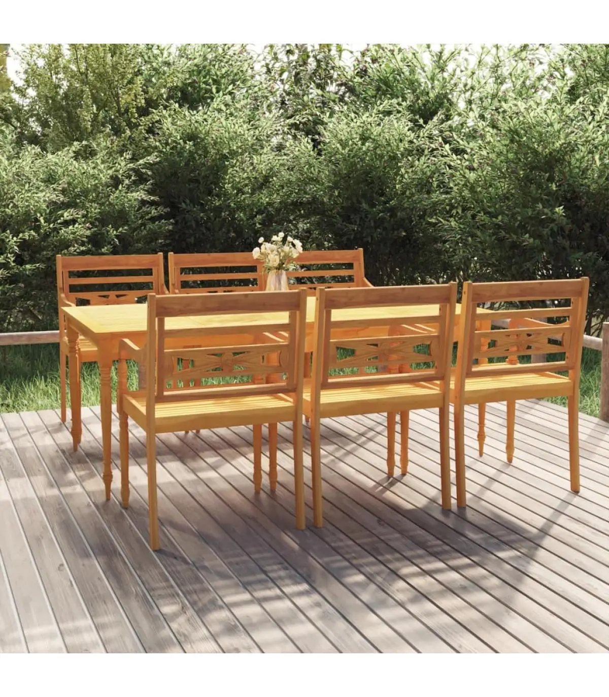 Garden sets garden dining set 7 pieces teak solid wood