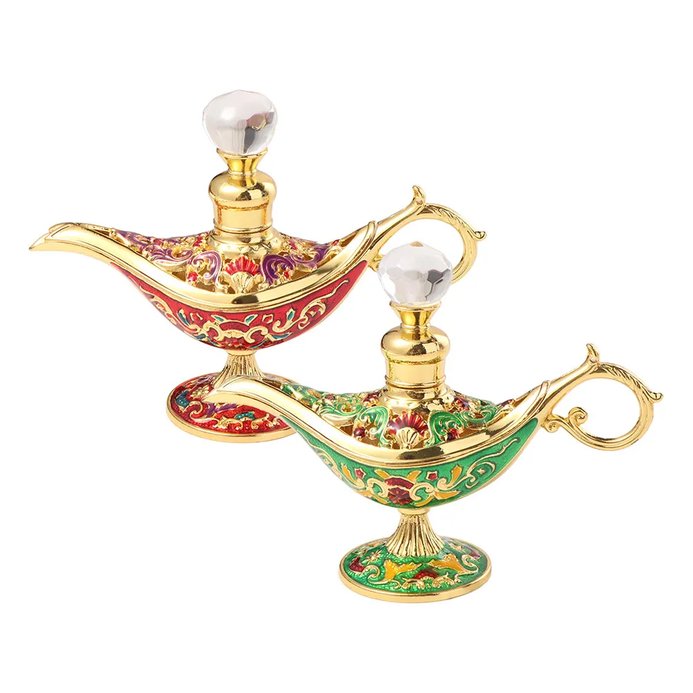 Bottiglie vintage ricaricabili Bottiglie di olio essenziale di lusso in stile arabo Fiala campione vuota anticata a forma di lampada