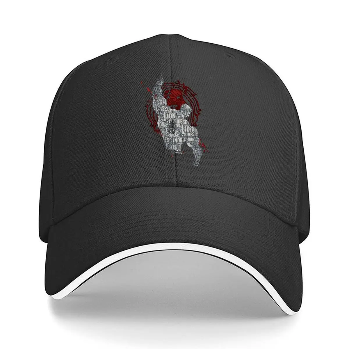 Drummer Word Art Silhouette Grunge Sandwich Baseball Cap
