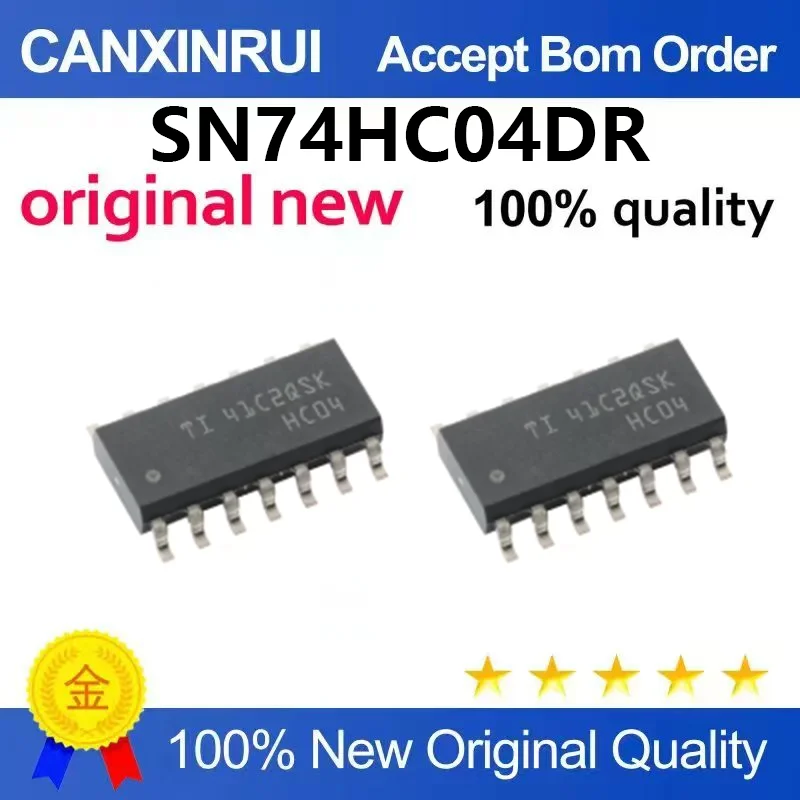 (5pcs-100pcs)Brand new original SN74HC04DR package SOP14 silk screen HC04 six channel inverter logic chip