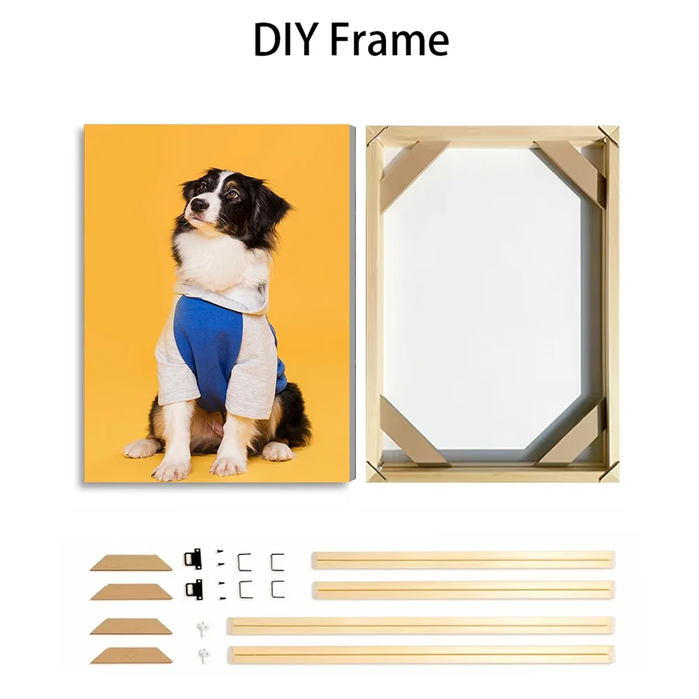 Custom Pet Photo Canvas Print Personalized Dog Cat Portrait Wall Art Customized Picture Canvas Painting Home Decor Pet Memorial view 4