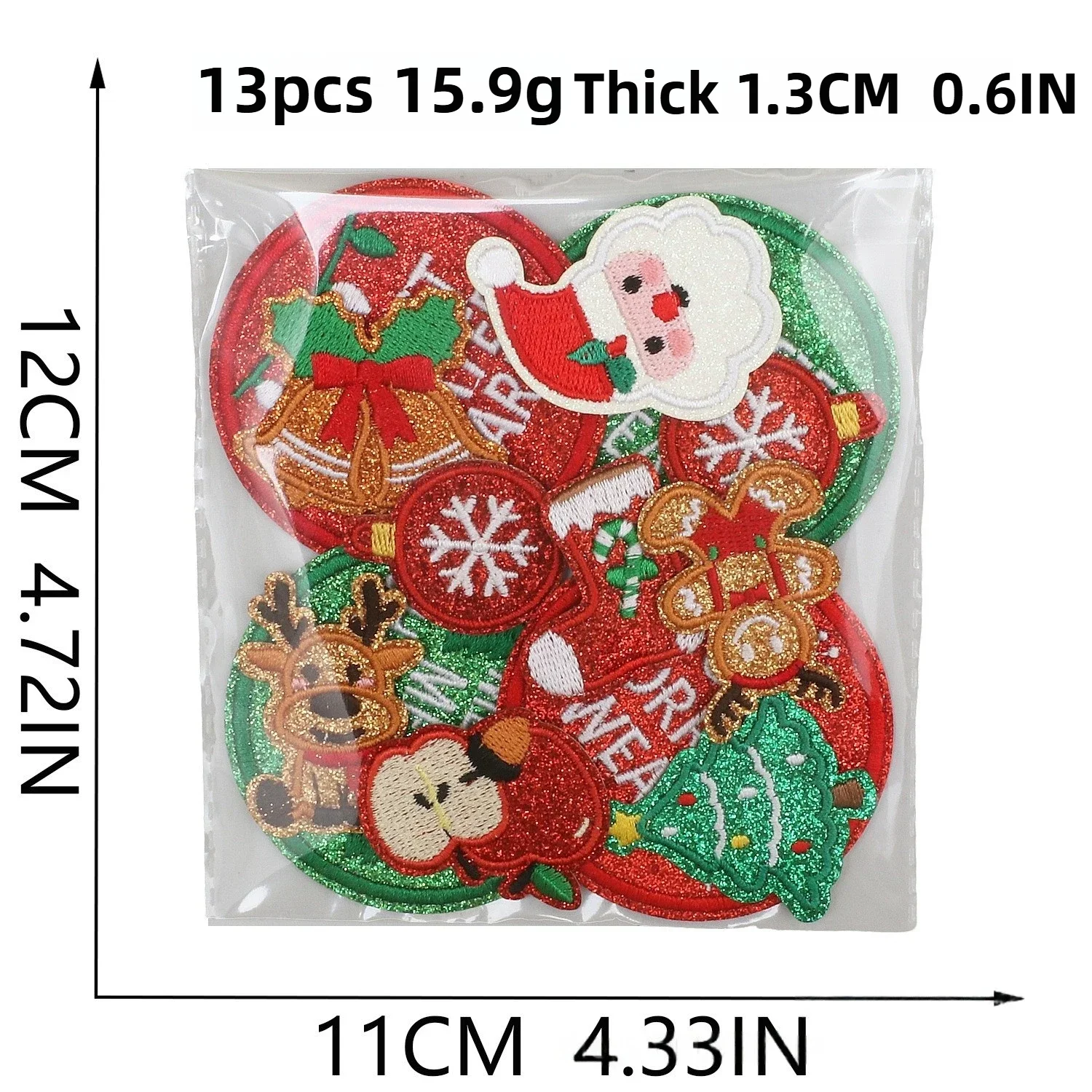 Snowflake Elk Patch Sticker Decorative Apple Socks Ironing Sticker Christmas Bell Christmas Embroidery Cloth Sticker
