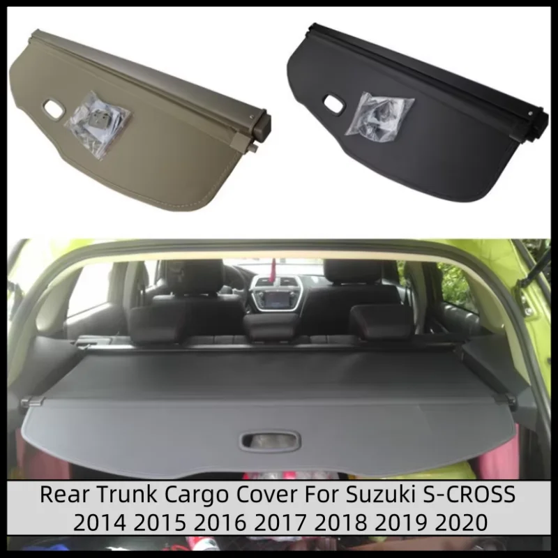 Rear Trunk Cargo Cover For Suzuki S-CROSS 2014 15 2016 2017 2018 2019 2020 Tray Luggage Screen Curtain Security Rivacy Shieldin