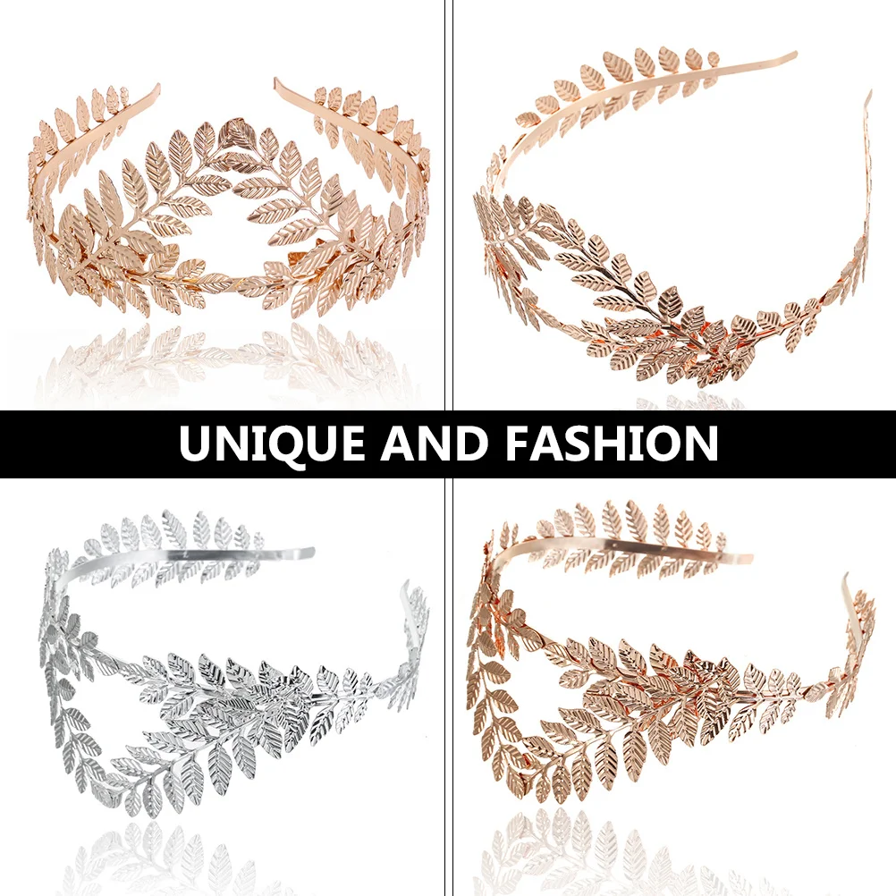 

3Pcs Crown Hair Hoops Golden Leaf Shape Hair Hoops for Wedding Party Evening Prom Baroque Headpiece Women Gift Idea