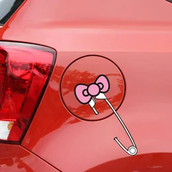 19*8cm adesivos de carro pino de segurança bowknot bebê rosa dos desenhos animados adorável bonito menina decoração para tampa do tanque combustível pára-choques motocicleta d2