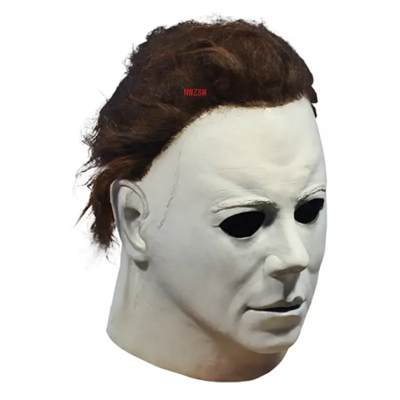 Michael Myers Máscara de Halloween Horror Cosplay, máscaras de látex, adereços adulto, branco, alta qualidade, 1978