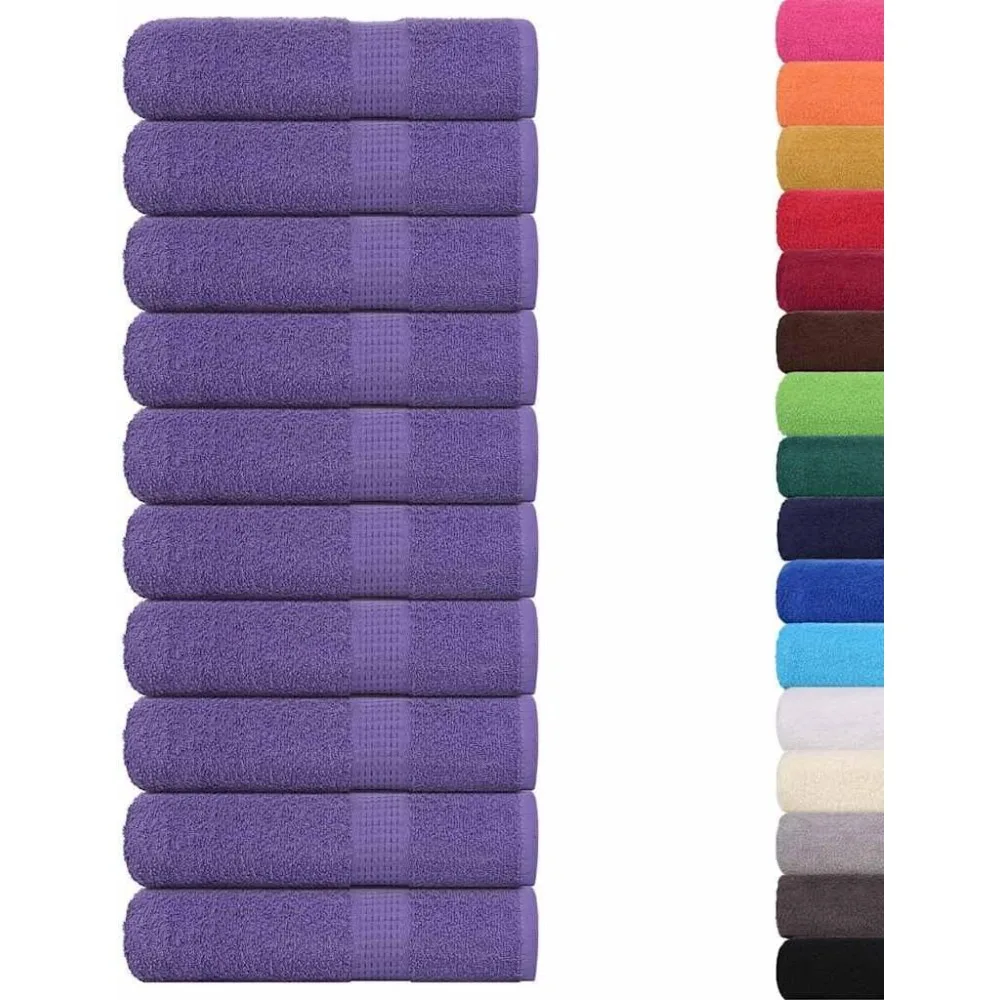 

Набор из 10 фиолетовых хлопковых банных полотенец | 39,4 x 59,1 дюйма, устойчивое к выцветанию мягкое на ощупь полотенце для внутреннего использования для душевых, гостей, отелей