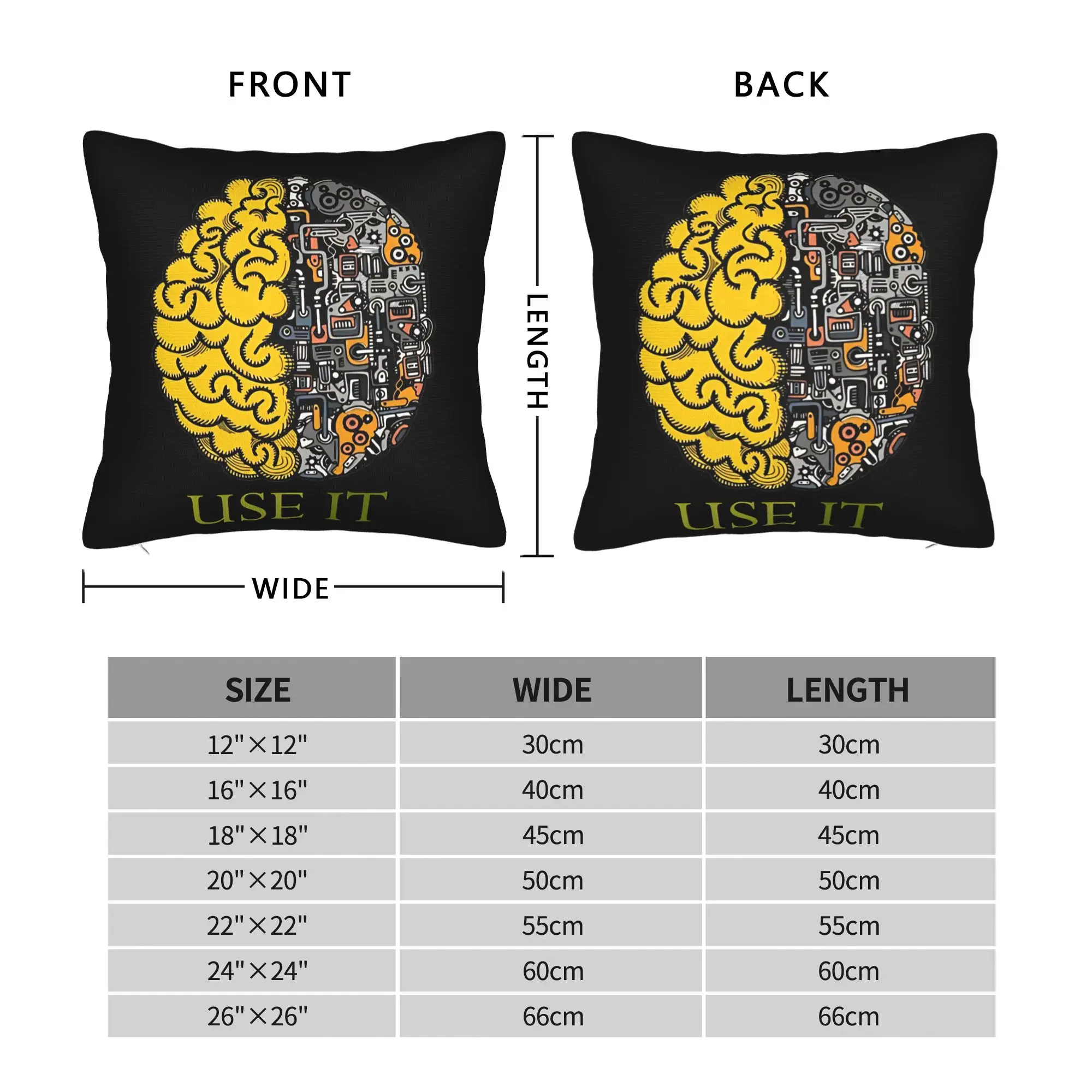 USE Your Brain Just Use It Pillowcase Polyester Cushion Cover Decorative  Throw Pillow Case Cover Home Square 45X45cm