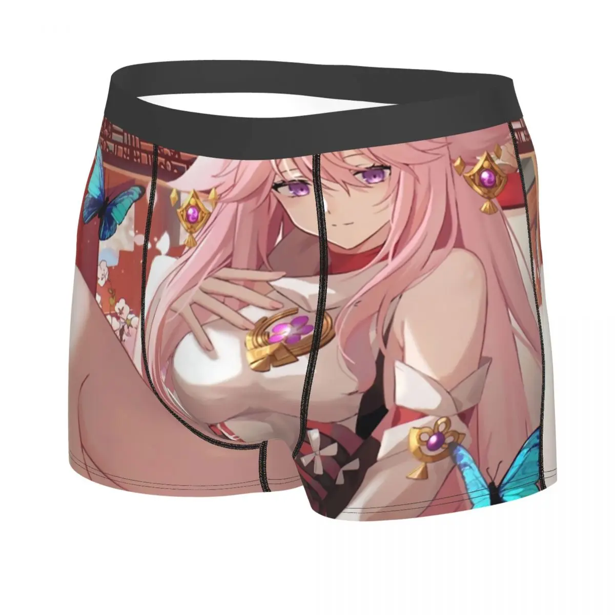 Genshin Impact Yae Miko Boxer Shorts Men 3D Print Male Breathbale Animated Cartoon Game Underwear Panties Briefs