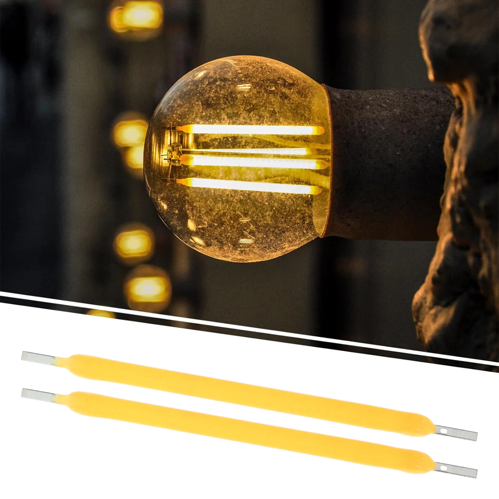 

100pcs LED Parts 3V 38mm 120mA 2200K Yellow Light LED Bulb Flexible Bulb Accessories Mini Hard Lamp Parts