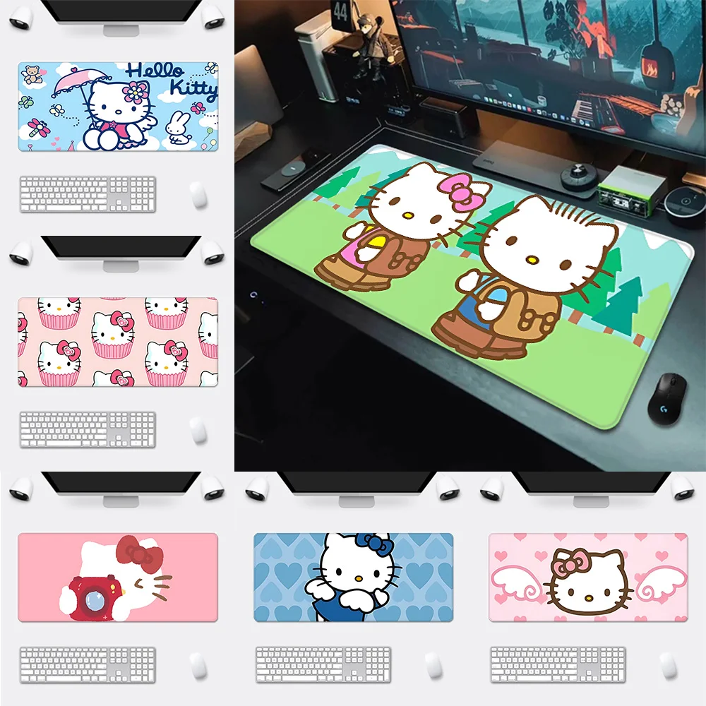 

Cartoon hello k-kittys cat Mousepad HD Printing Computer Gamers Locking Edge Non-slip Mouse Pad XXL90x40cm Keyboard PC Desk Pad