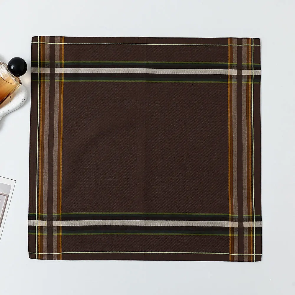 3/6 قطعة الرجال منديل القطن الخالص الكلاسيكية المتناقضة اللون منقوشة منشفة اليد دعوى جيب منشفة الساتان خمر العرق 43 سنتيمتر