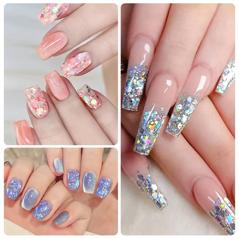 8ml Glitter Sequins Gel Nail Polish Sparkling Glitter Semi Permanant Soak Off UV LED Gel Varnish For Manicure Nails Art DIY