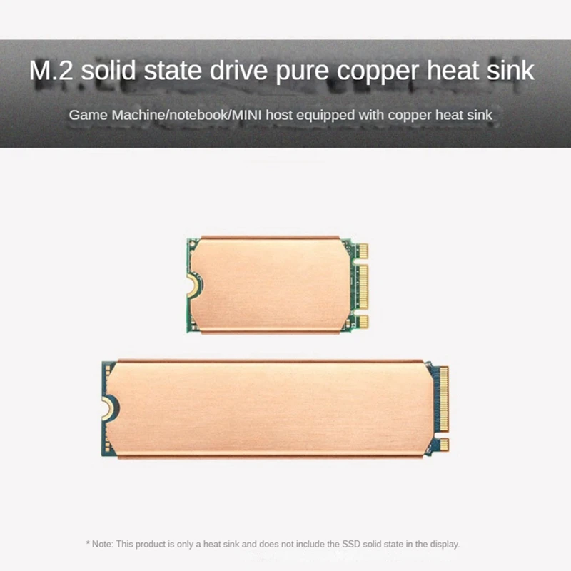 ●Copper M.2 SSD HeatSink Hard Disk Cooler with Thermal Solid State Disk Radiator 0.5mm for M.2 2280 NVMe SSD,TN80-ABFB