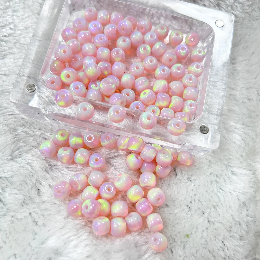 Latest Design Barrel Beads for Jewelry Making Nebula Opal Bracelet Charms 6*7mm