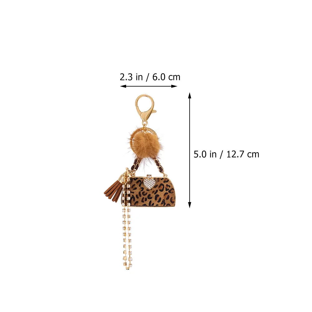 Pearl Decor Handbag Keyrings Pendant Leopard Decoration Trend Shape Keychain