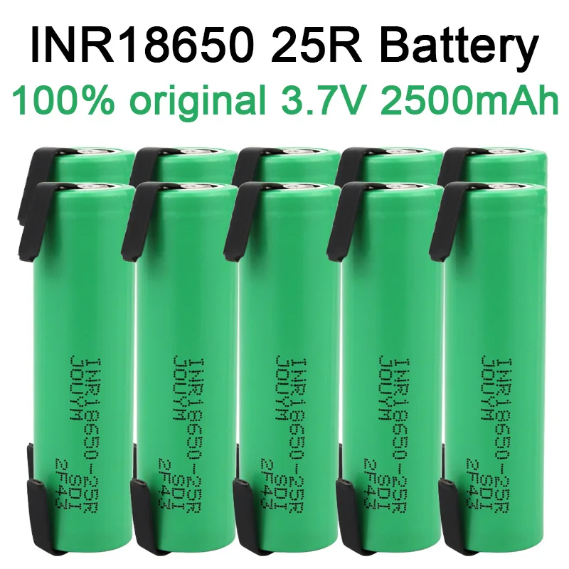 

1-10PCS 18650 Battery 2500mAh 3.7V High Power Discharge 30A 18650 Li-ion Rechargeable batteries for Screwdriver Tools