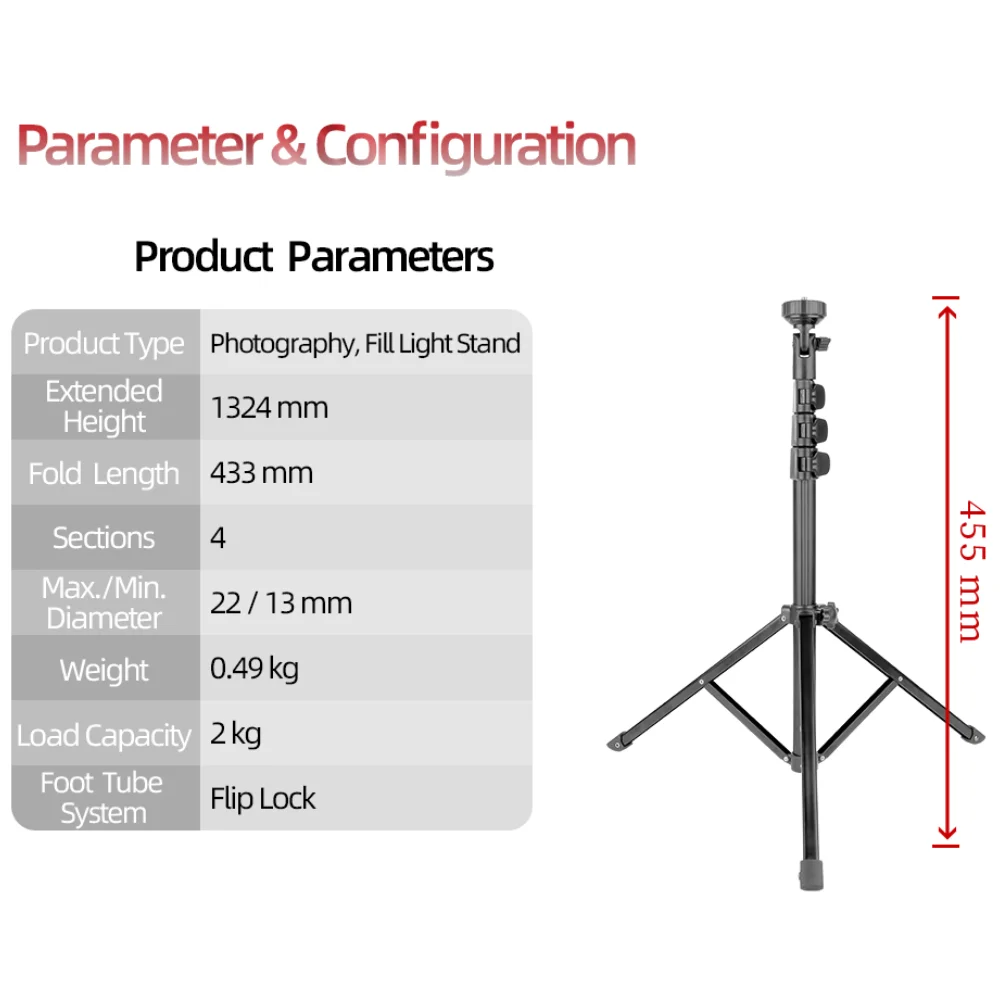 KINGJOY-Soporte de luz de 134cm para fotografía, soporte de Flash de aleación de aluminio, trípode de cámara portátil para estudio fotográfico, lámpara de relleno, transmisión en vivo